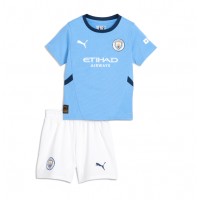 Maglia Calcio Manchester City Erling Haaland #9 Prima Divisa Bambino 2024-25 Manica Corta (+ pantaloncini)